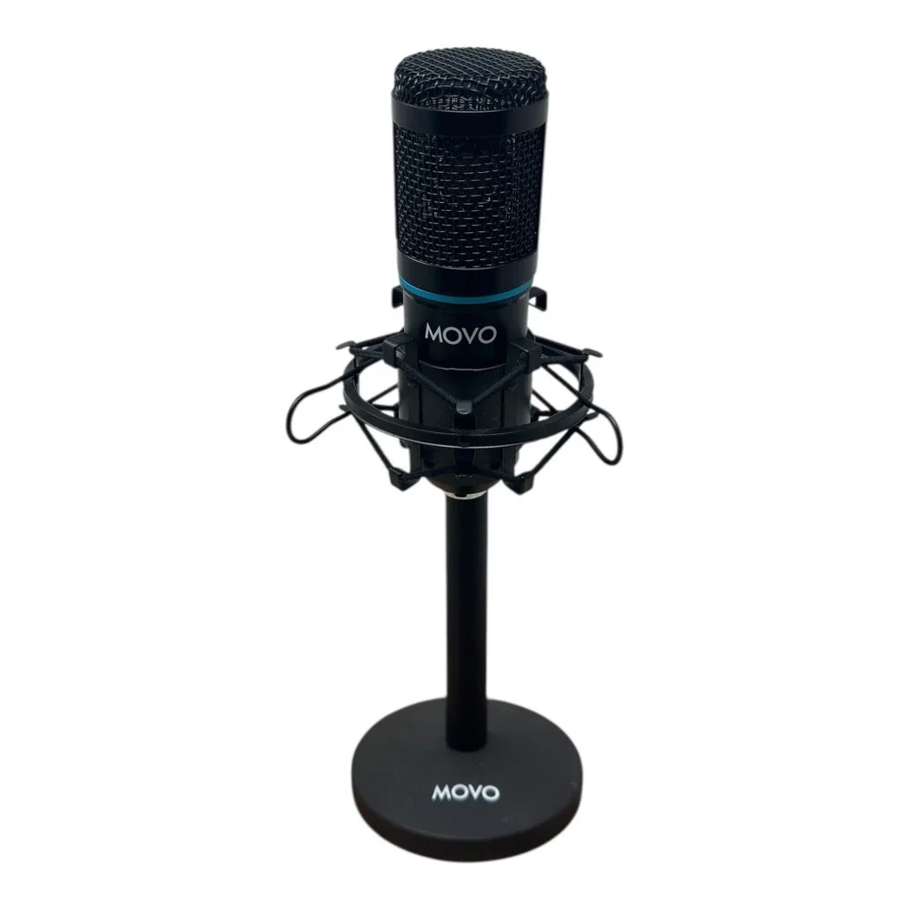 Movo Professional Condenser Microphone with Shock Mount and Desktop Stand Studio
